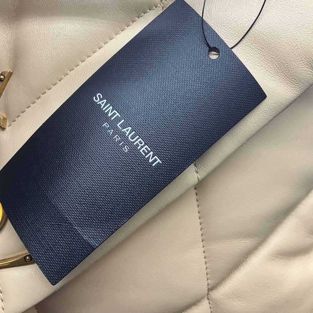 SAINT LAURENT LIGHT YELLOW QUILTED LAMBSKIN LEATHER MEDIUM PUFFER BAG - Picture 14 of 16